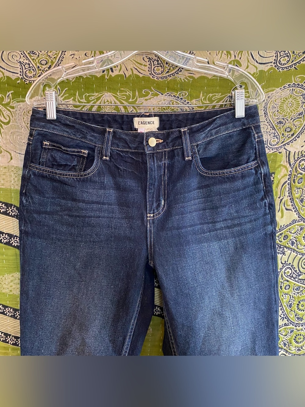 L'Agence Grainger Milana Stovepipe Low Rise Raw Edge Jeans Size 28 Quiet Luxury - Picture 3 of 15
